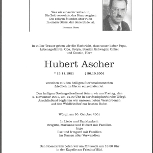 Ascher Hubert G